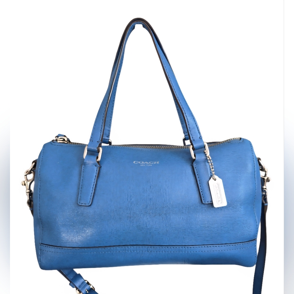 Coach Saffiano Leather Mini Satchel in Blue & matching Wallet VGUC - Picture 3 of 15
